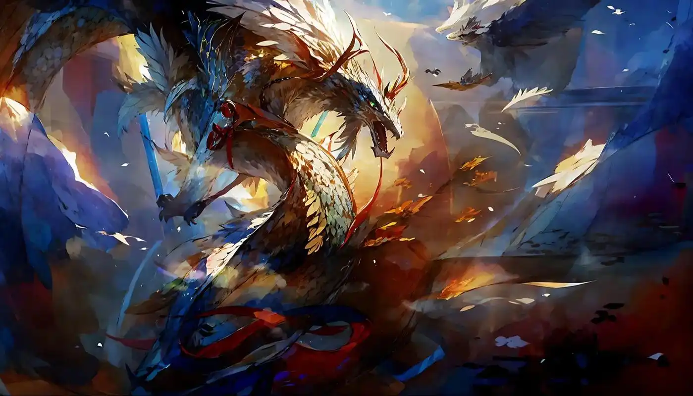 山海经—应龙.第一次ai绘画 #procreate绘画 #板 - 抖音