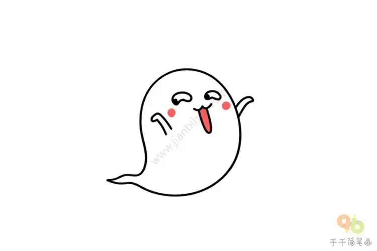 幽灵简笔画画法用在手账中不错哦