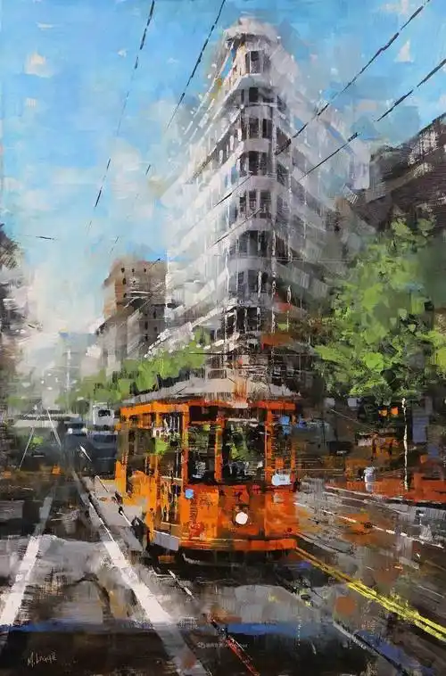 色彩丰富用笔精炼很美的建筑与街景