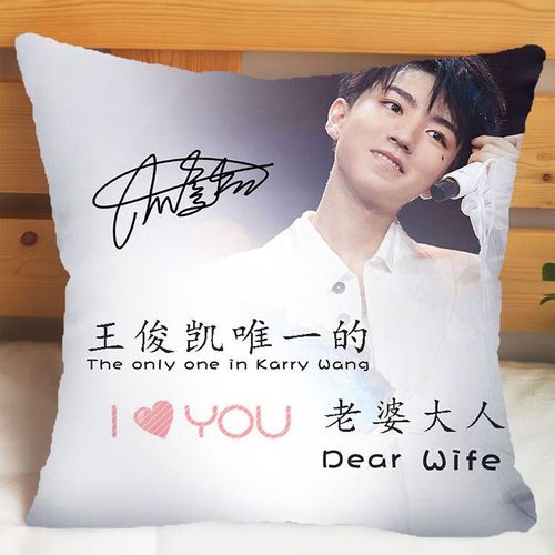 tfboys王俊凯周边小螃蟹karry枕头我们的队diy靠枕靠垫 1双面同图
