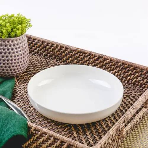 纯白色家用陶瓷盘子广口深汤盘骨瓷菜盘大容量饭盘西餐意面点心碟_爱