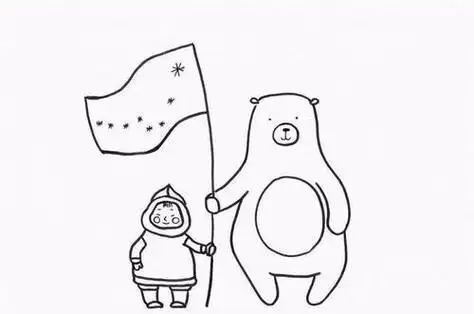 人类与动物和谐相处简笔画