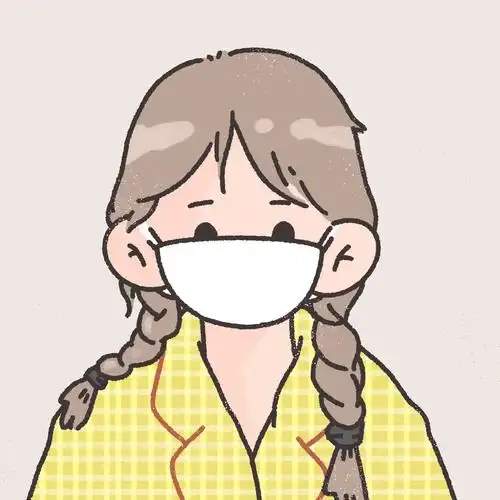 戴口罩的可爱女孩 卡通女生闺蜜头像图片_7