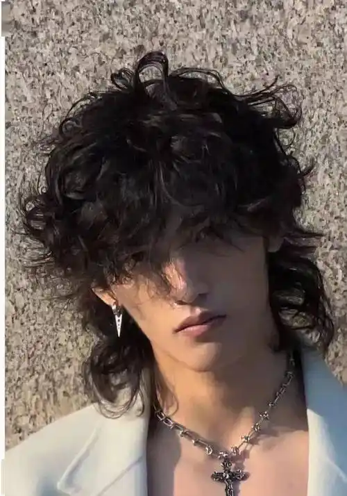 男生日系羊毛卷,可rua_卷发_style_头顶