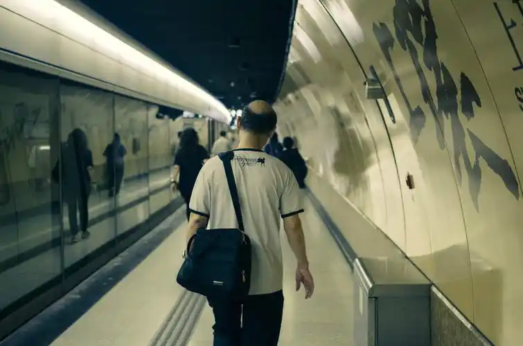 地铁站,一个刚下班的疲惫的背影,他的头发,似乎少了一些.