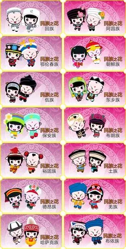 762海报印制展板写真素材819中国56个民族服装图片宣传画