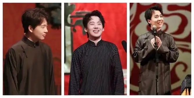 原创95后郭麒麟脱下大褂,穿黑灰条纹西装清爽帅气,不愧是相声界潮男