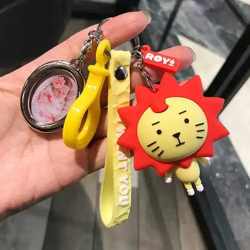 公仔钥匙扣挂件男女包包挂饰玩偶王源同款小礼物 莱阳狮子 椭圆相框