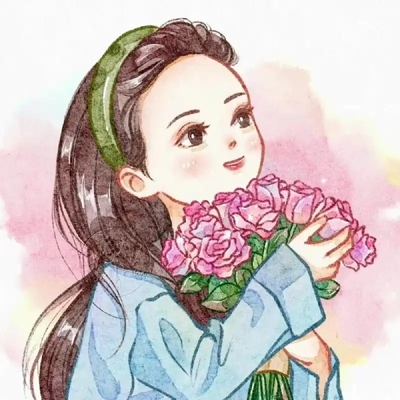 刘亦菲捧花头像 手绘版本也来了 喜欢的姐妹可以行动了  可以分享给