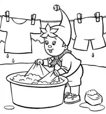 洗衣服简笔画 儿童洗衣服简笔画