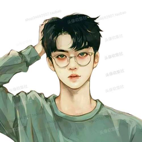 头像 男 戴眼镜  高清卡通动漫手绘气质男生 头像收集社 自动发货