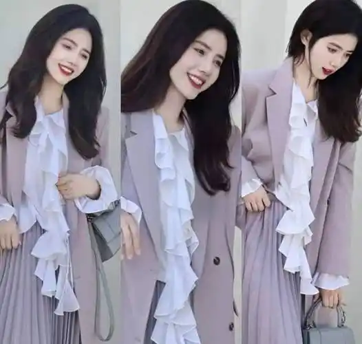 原创西装配裙气质超群化身温柔知性的气质女神这样穿就对了