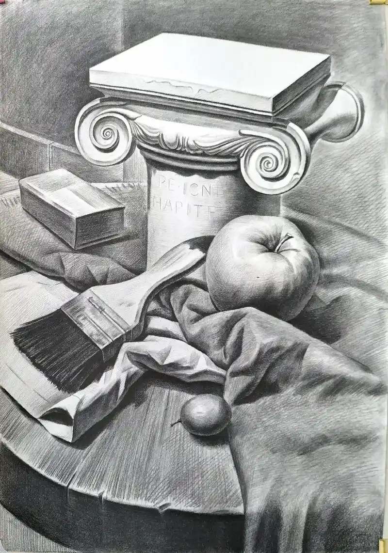 静物素描.临摹#一起学画画 #绘画 #画画 #素描 #素描静 - 抖音