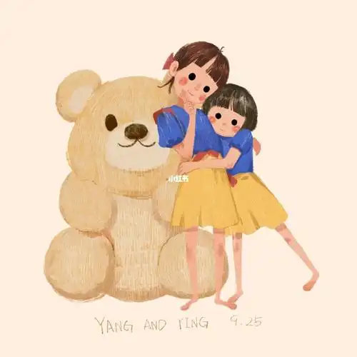 原创插画两只可爱的小公主