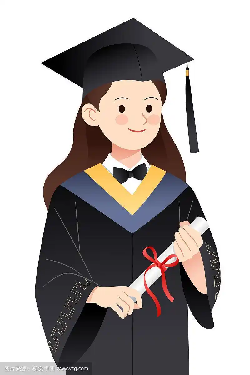 一个穿着学士服的女性双手拿着证书