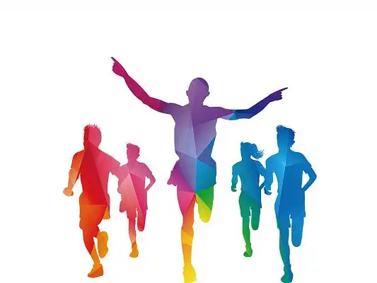 彩色渐变人物剪影青年节五四png素材五四青年节元素
