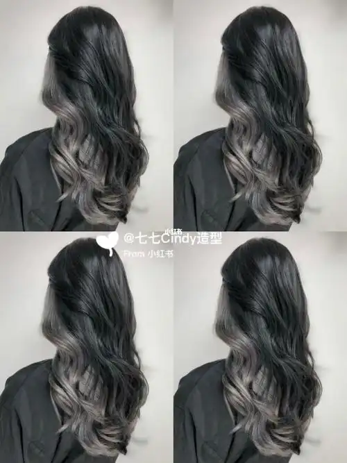 2022最秋冬显白黑发挑染冷灰挂耳染高级