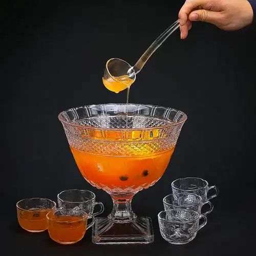 3l欧式刻花水果宾治鸡尾酒共享punchbowl创意异形