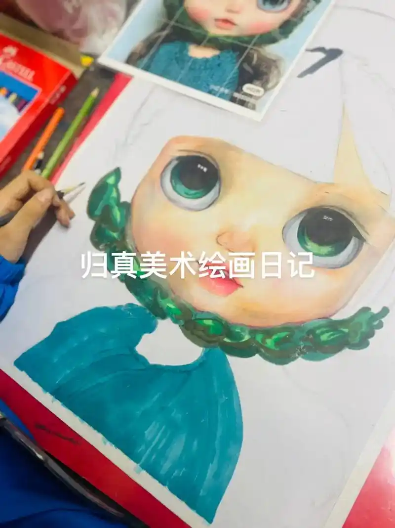 一起学画画 #手绘 #抖音图文来了  6-11岁的小姑娘们 - 抖音