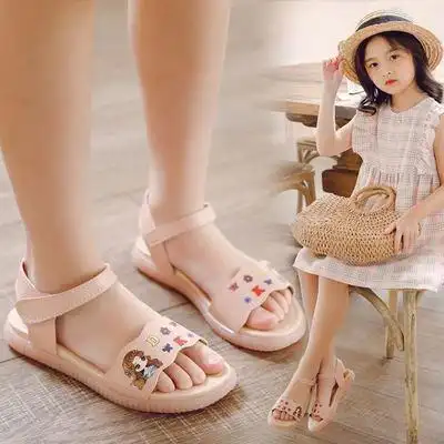 单鞋夏天女童8真皮3中大童凉鞋女孩穿十公主鞋5小学生白色鞋12岁9