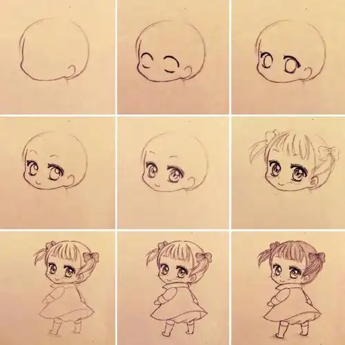 q版人物简笔画步骤教程初学者q版动漫人物一步一步教