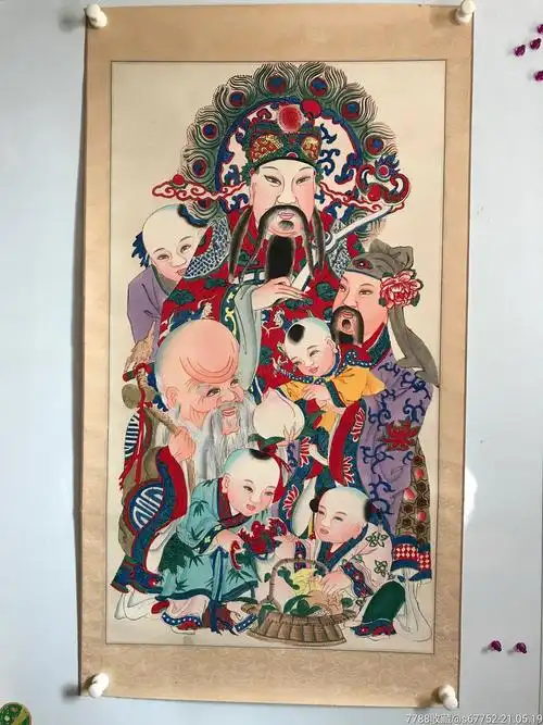 杨柳青木版年画(福禄寿三星图)