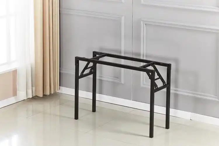 简易折叠桌脚架子课桌架桌腿办公桌架单双层弹簧架对折架支架会议