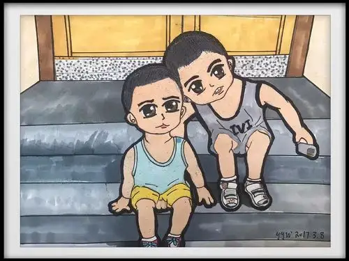 马克笔之两个小男孩