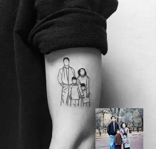 最亲最爱的人刻在身上照片复刻纹身图片