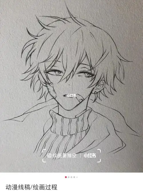 手绘临摹  #手绘动漫  #动漫  #铅笔画动漫人物  #动漫男生