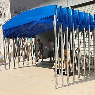 防雨移动推拉式雨棚户外车蓬门面棚子收缩遮阳棚活动伸缩折叠帐篷