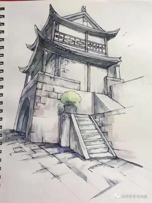 2017级动画专业风景速写写生圆满结束