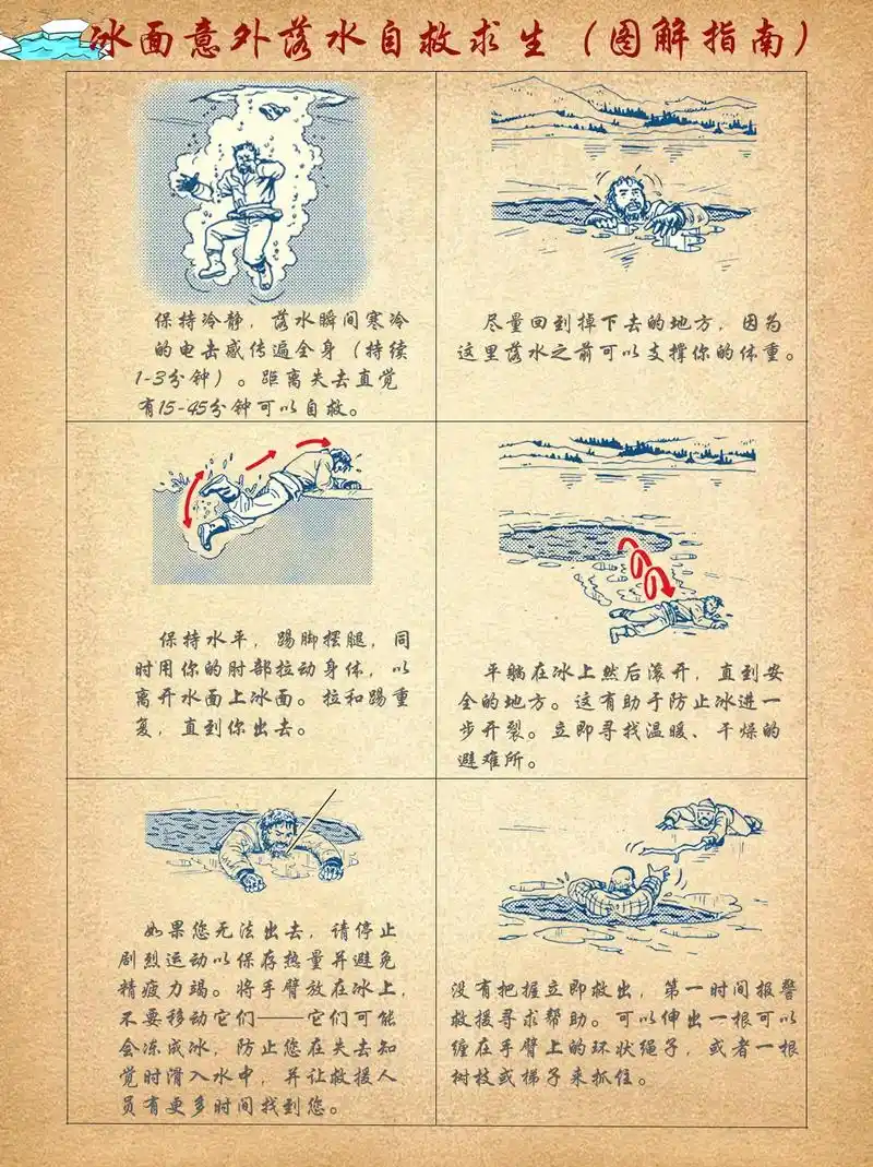 冰面意外落水自救求生(图解指南)7715如果你生活在一个下雪和结