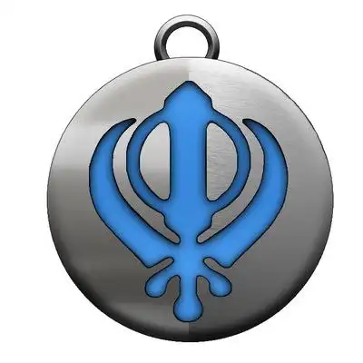 印度锡克教标志挂件 不锈钢符号挂饰