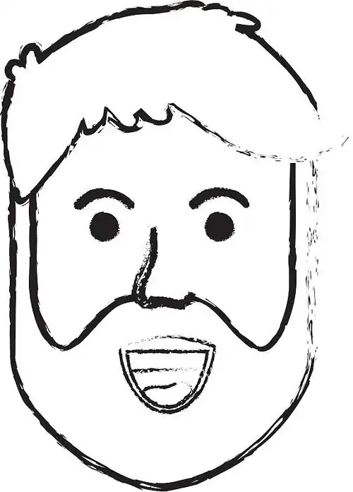 一个亚洲人的轮廓素描,分两层图片素材_id:vcg211235911631-vcg.com