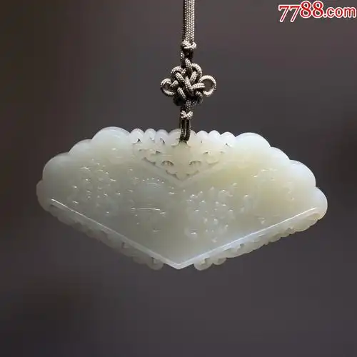 清中期和田玉籽料白玉道家暗八宝玉磬明清玉器收藏古玉乐器