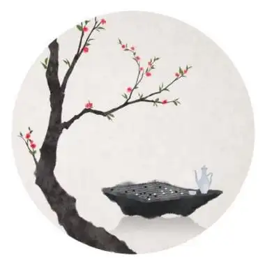 水墨古风风景头像圆形有意境