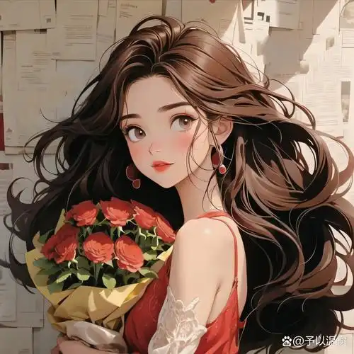 女生头像 抱花头像系列之红玫瑰