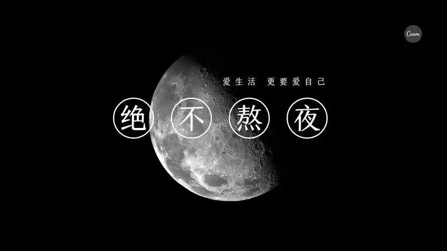 黑色月亮照片电脑桌面 - 模板 - canva可画