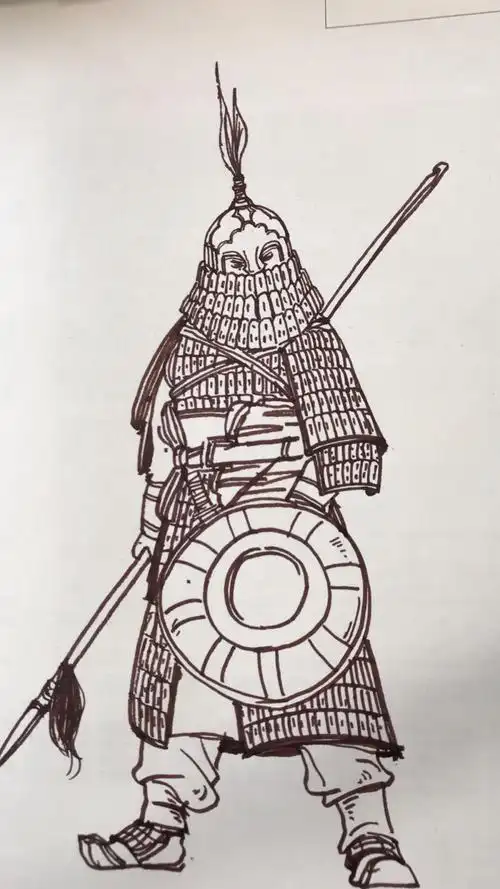 画一个女真重甲兵