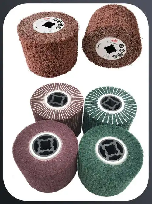 全砂布拉丝轮不锈钢抛光十字槽千叶轮砂布抛光轮三菱不锈钢拉丝轮