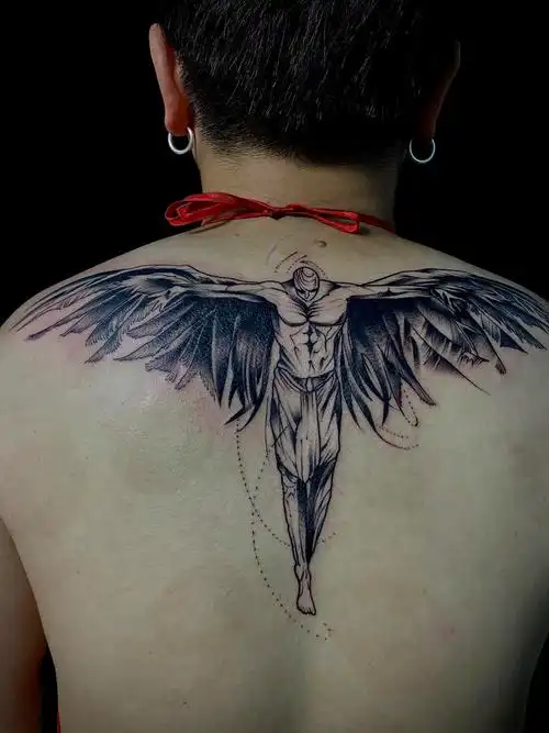 堕落天使_纹身图案手稿图片_扬州纹人墨刻-客服的纹身作品集