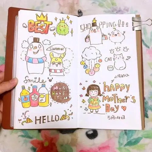 萌萌哒小动物 生日手绘贺图 夏七酱 手帐