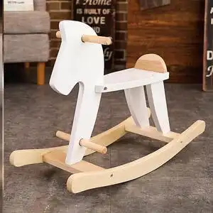 木马椅儿童实木摇马木马ins北欧风木制摇摇椅大人可坐宝宝玩具1周