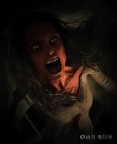 3d 鬼屋里有鬼女的插图