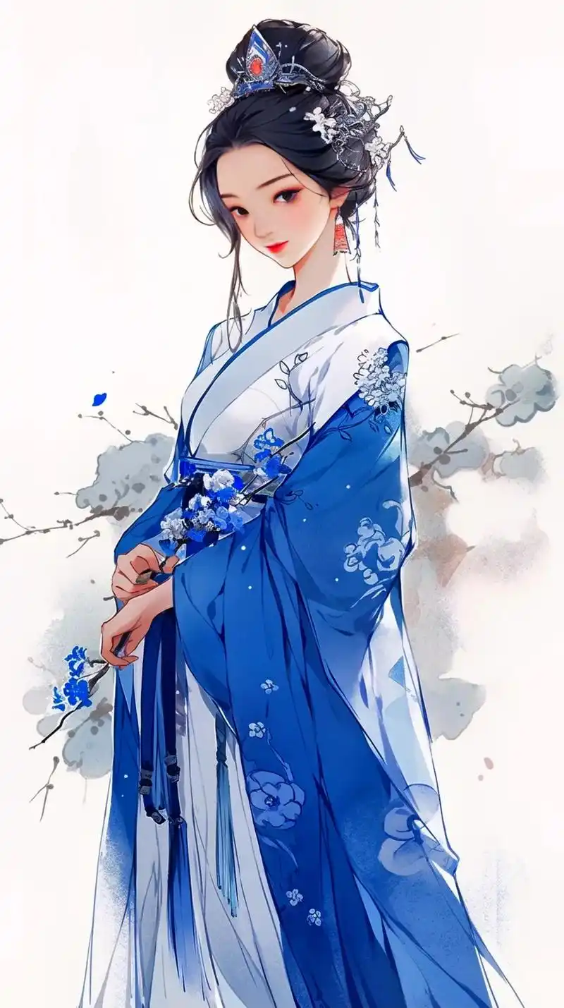 仕女图.天空很蓝,太阳很暖#国风古韵 #古风人物绘画 #美不 - 抖音