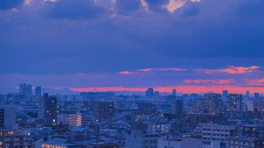 电脑壁纸 人文 城市夜景 日本傍晚美景风光