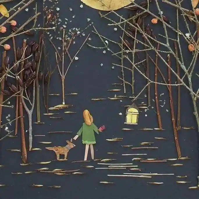 植物拼贴画.来自国外的拼贴艺术,留住自然的美#少儿美术 #手 - 抖音