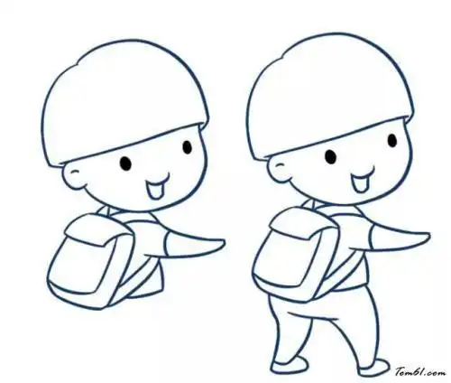 小孩子侧身简笔画步骤卡通人物简笔画大全超可爱的小朋友简笔画儿童