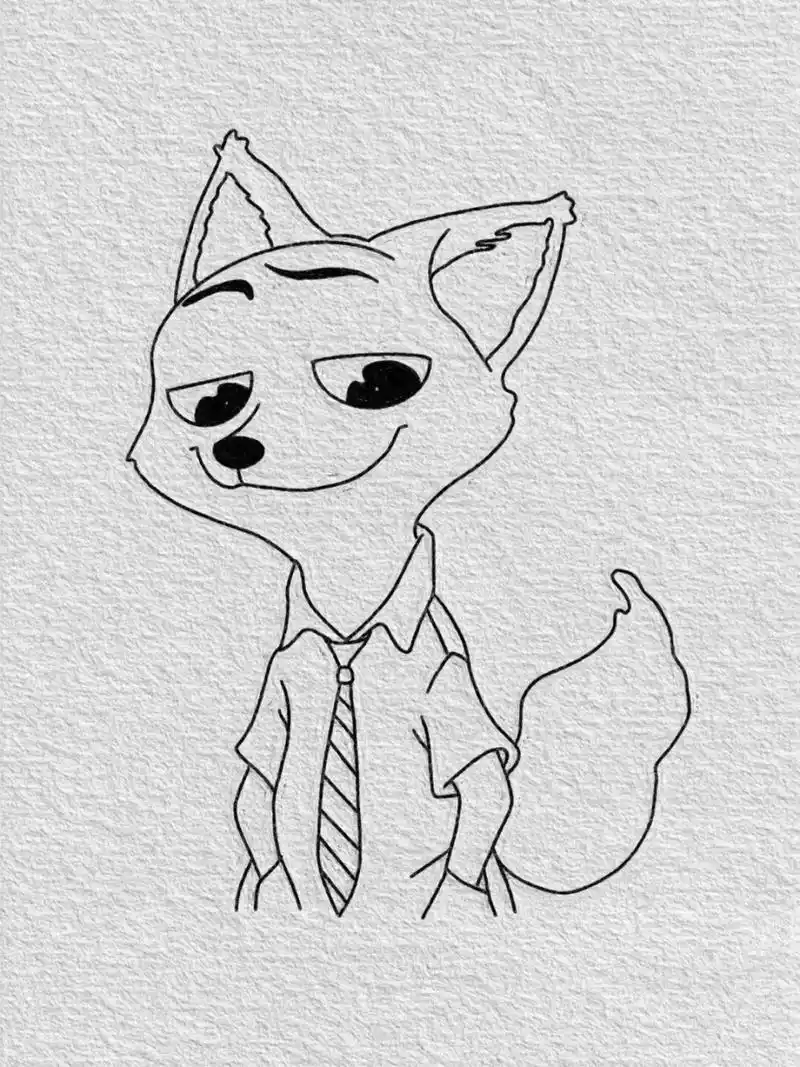 疯狂动物城人物尼克简笔画教程(65) 晚安吧